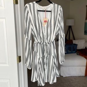 NWT VICI Striped Long Sleeve Mini Dress